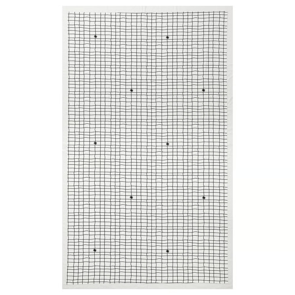 IKEA KUSTFYR Tablecloth, White/Black, 57"x94" (306.204.85) NEW